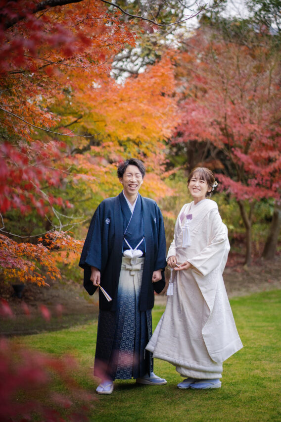 紅葉が綺麗な前撮りのお写真です🍂